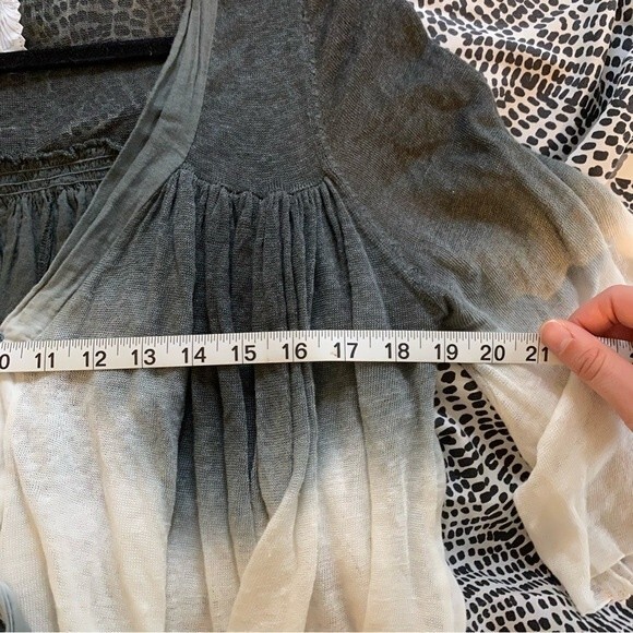 Ryu Linen Blend Ombre Lightweight Flowy Boho Hippie Tie Front Top size Medium - Picture 6 of 11